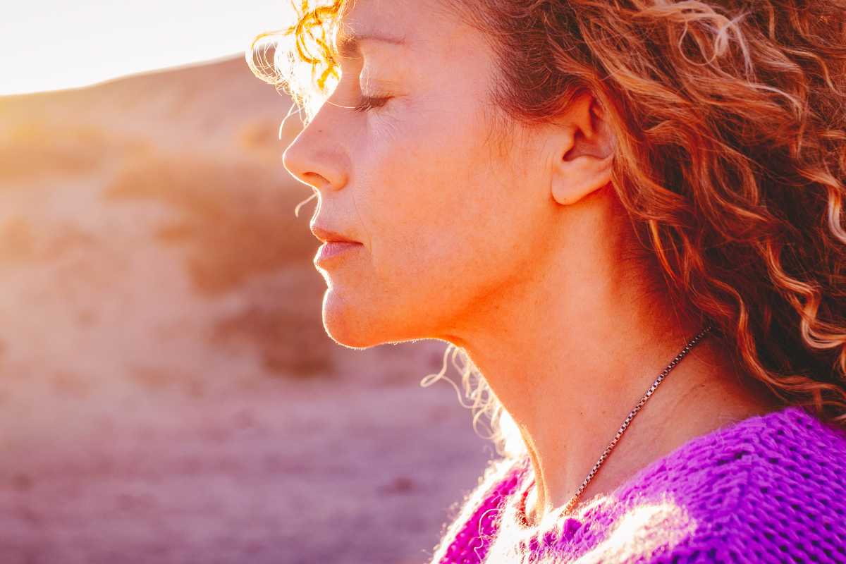 an image of a woman looking optimistic