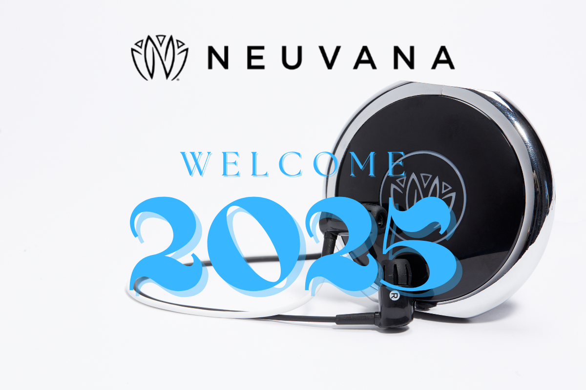 Neuvana Xen Device in the background with the words Welcome 2025